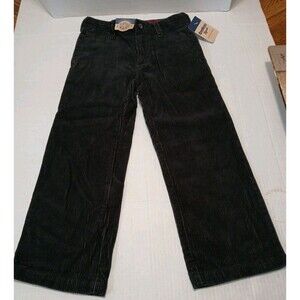 OSHKOSH B'GOSH BOYS CORDUROY PANTS BLACK ADJUSTABLE WAIST SIZE 5 Flat Front